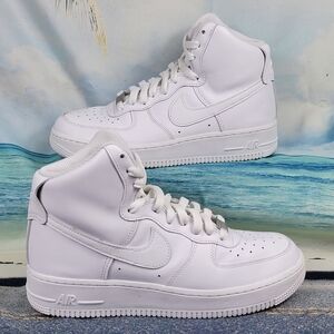 Nike Air Force 1 High Triple White Womens 8.5 EU40